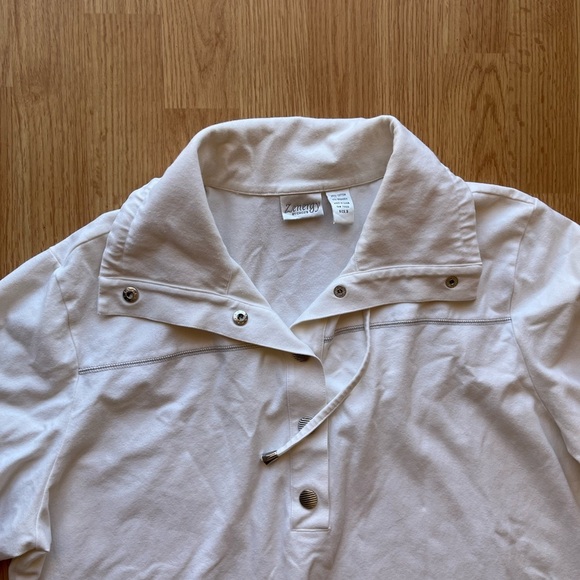 Zenergy by Chico’s Off White Flannel Pullover - Picture 6 of 10